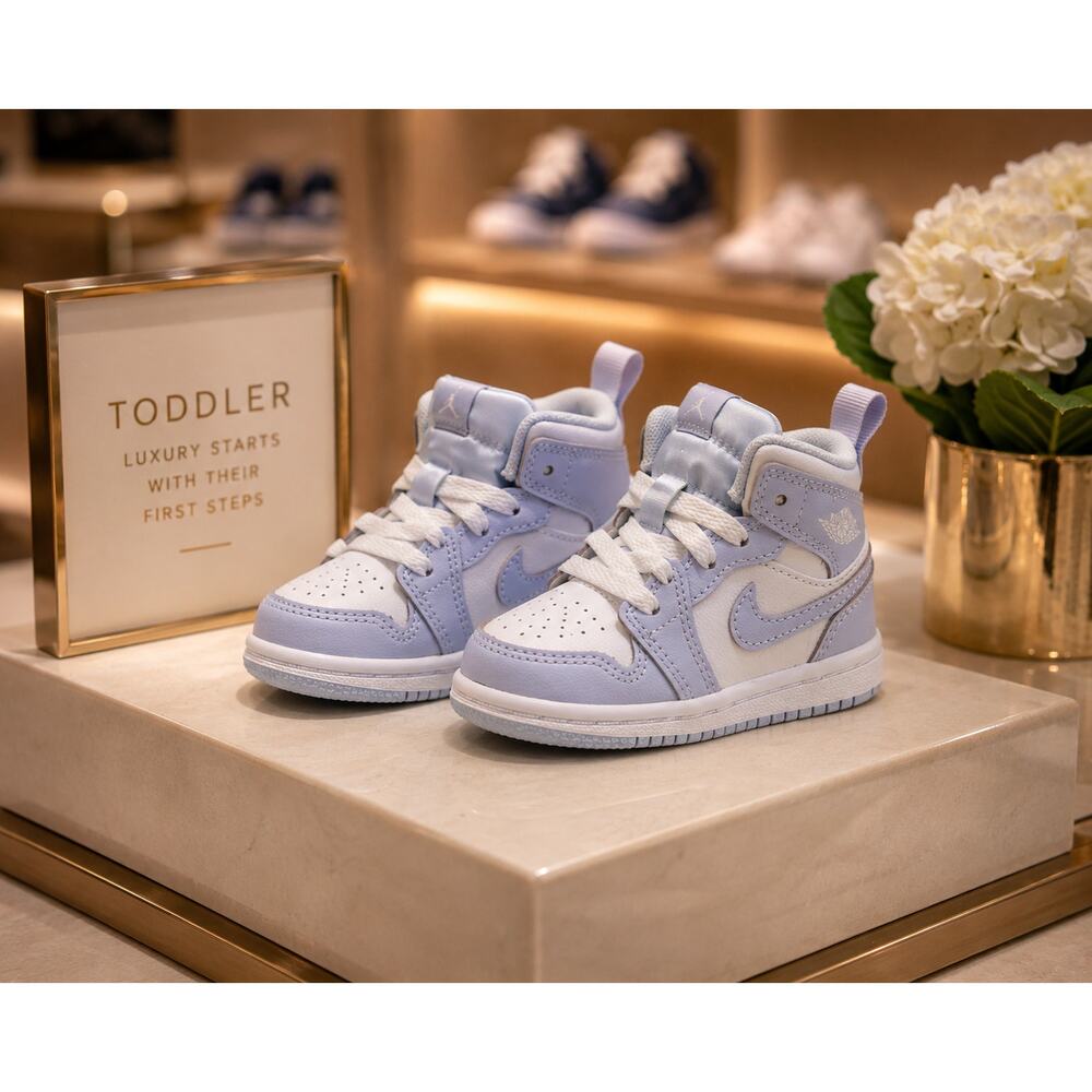 Nike Jordan One Mid Sneakers Cobalt Bliss/White Toddler 4C